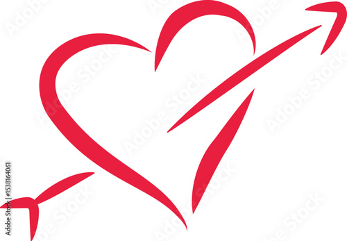Heart with Arrow.  Love Sign.
