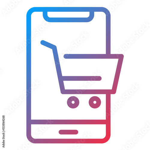 Online Shopping Line Icon Style