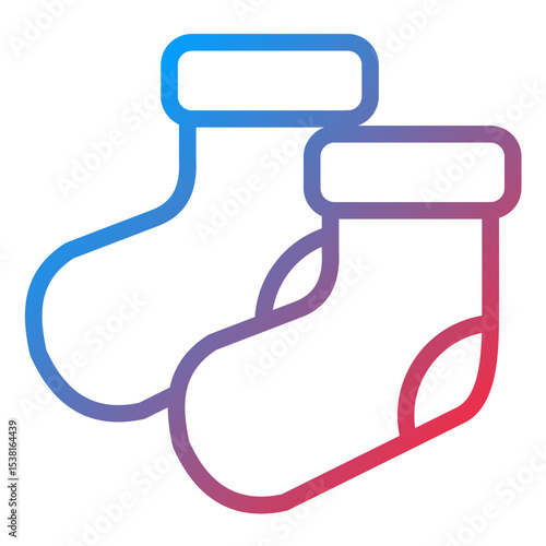 Socks Line Icon Style