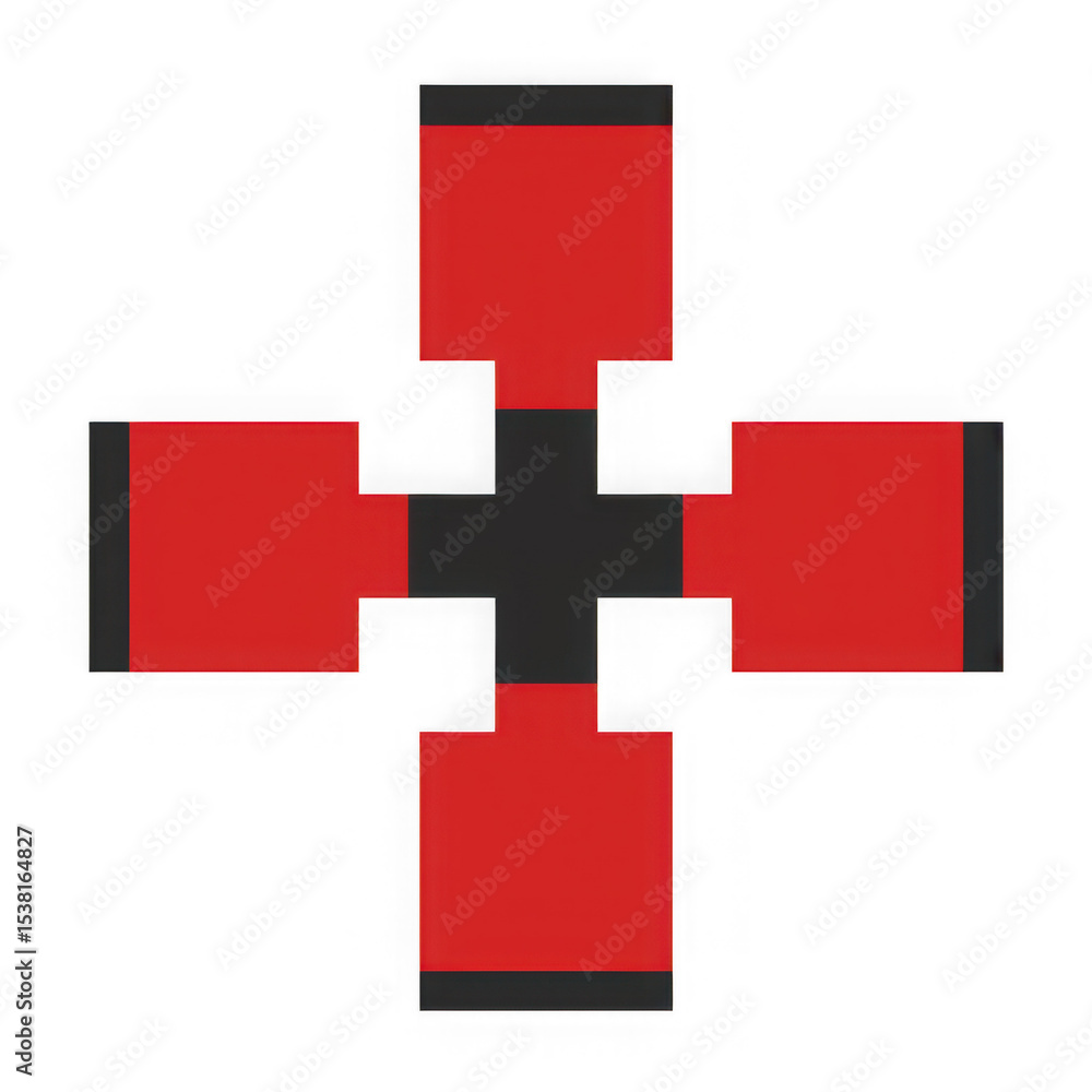 Fototapeta premium Abstract red and black cross geometric design