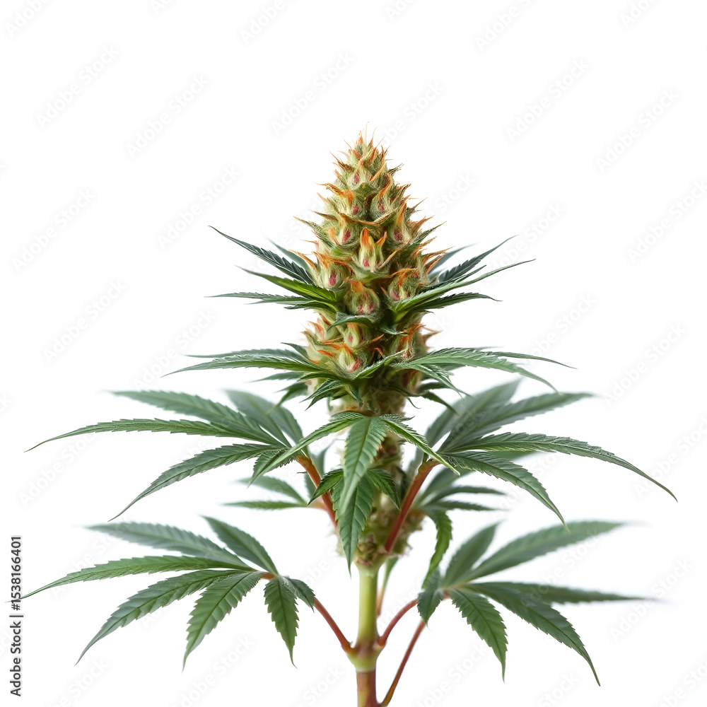 Cannabis plant isolated on white Cannabis plant isolated on white