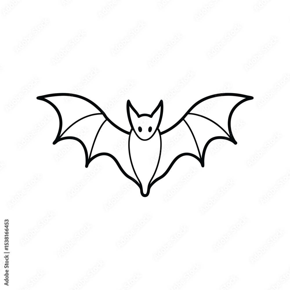 Fototapeta premium bat with outstretched wings line art