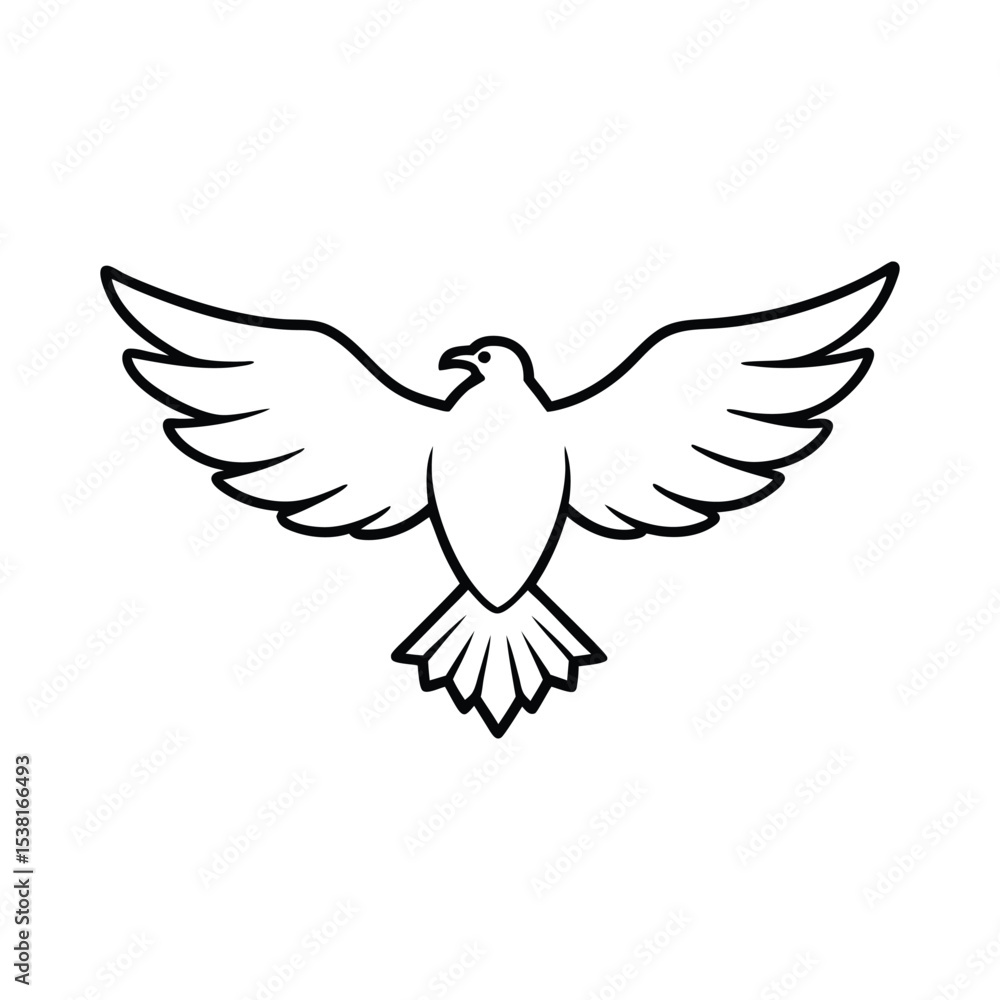 Obraz premium eagle with outstretched wings line art