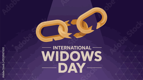 Broken Chain Concept for International Widows Day Awareness Poster