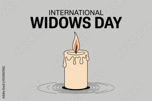 International Widows Day Candle Memorial Vector Illustration
