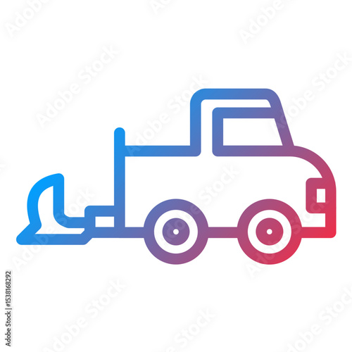 Snowplow Line Icon Style