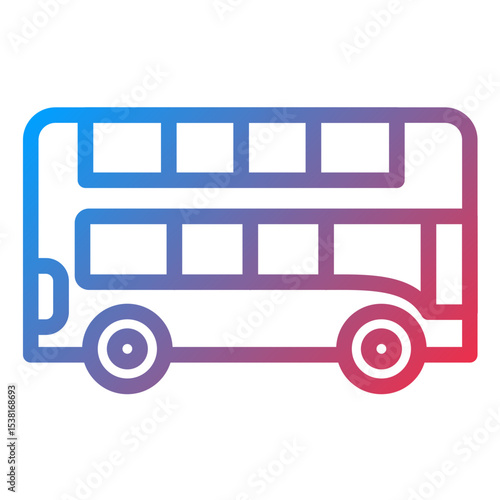 Double Decker Line Icon Style