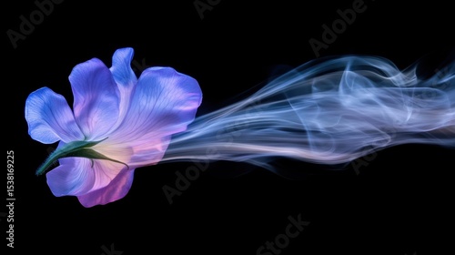 Blue Flower with Smoke Effect