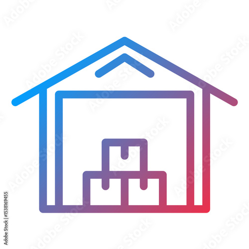 Warehouse Line Icon Style