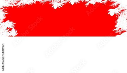 Indonesia Flag with Brush Edge and Grunge Border