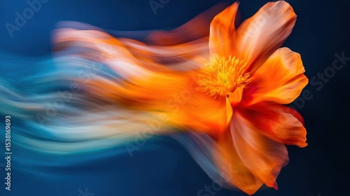 Orange Flower with Motion Blur Effect