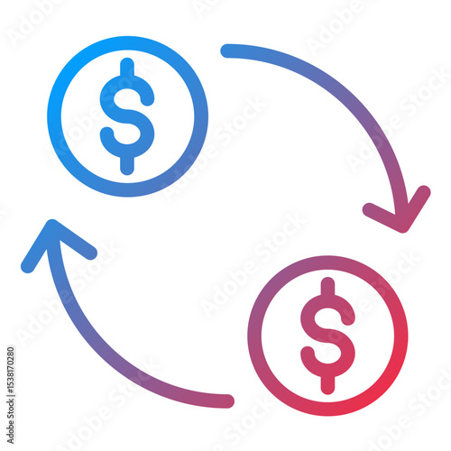 Exchange Rate Line Icon Style