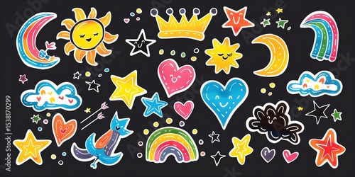 Fun and Vibrant Sticker Set  