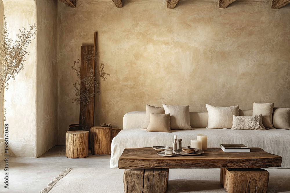 Fototapeta premium A modern and minimalist living room