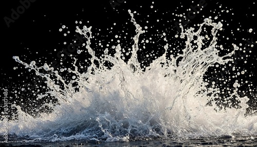 Dynamic Water Splashes: Witness the raw power of nature as water erupts in a dazzling display of liquid art. Capture the moment where water transforms into a beautiful display with droplet explosion 