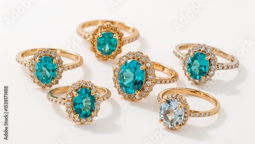 Luxury gold rings with gemstones
