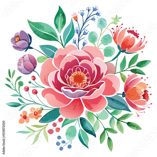 Watercolor floral pattern