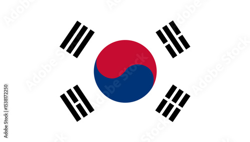 South Korea Flag with Artistic Splash Border
