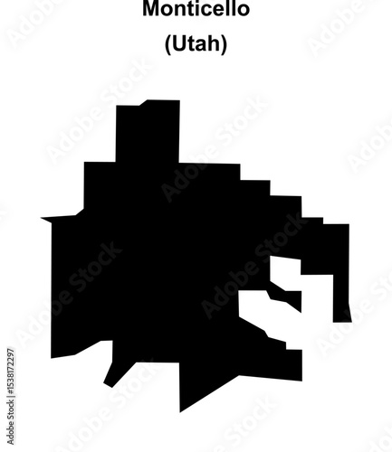 Monticello (Utah) blank outline map