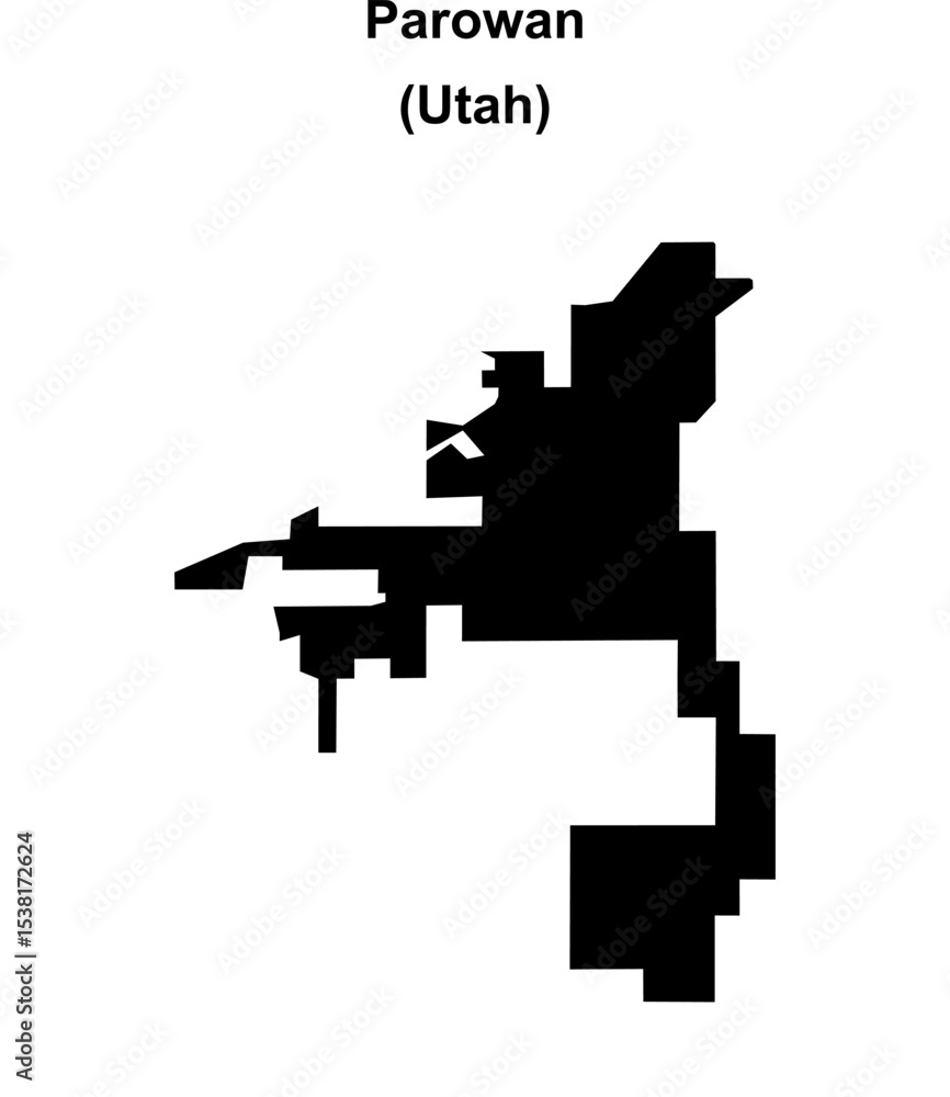 Fototapeta premium Parowan (Utah) blank outline map