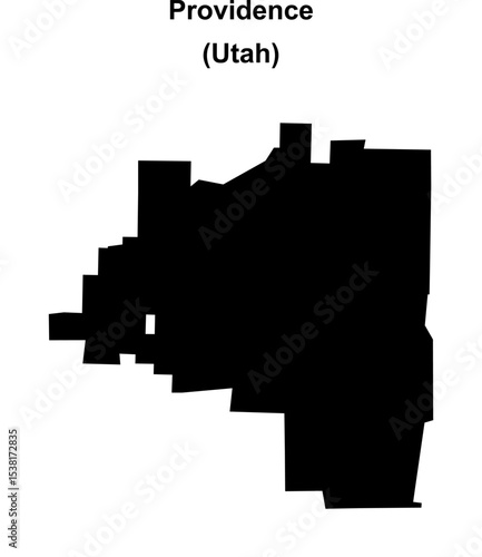 Providence (Utah) blank outline map