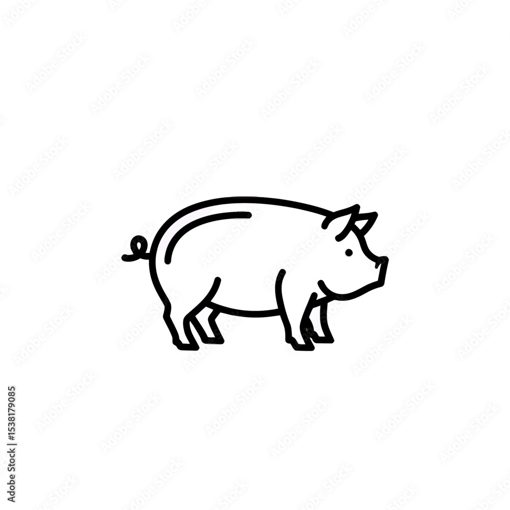 Minimalist Pig Illustration: Single Line Art of a Farm Animal in Vector Format, Perfect for Agricultural Designs and Livestock Concepts (75 characters) Minimalist Pig Illustration: Single Line Art of a Farm Animal in Vector Format, Perfect for Agricultural Designs and Livestock Concepts (75 characters)