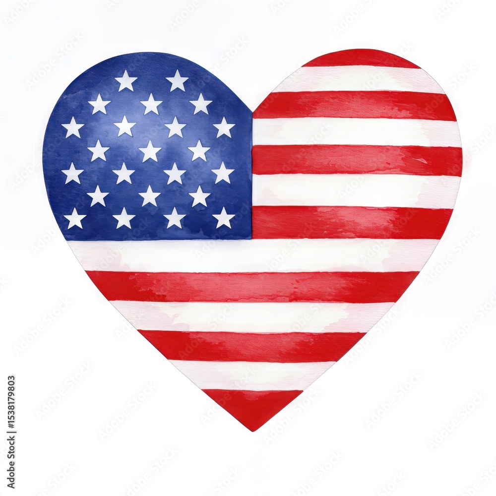 Fototapeta premium American flag heart symbol for Independence Day