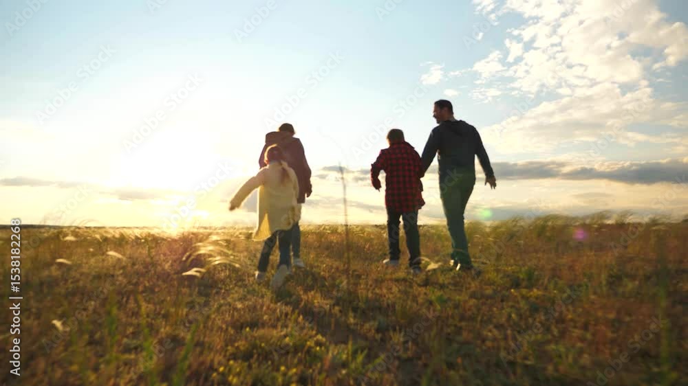 Family Walking at Sunset, Happy Family in the Field, Parents and Children Together, Family Bonding Outdoors, Family Silhouette in Nature, Golden Hour Family Photo, Family Time in Nature, Family Family Walking at Sunset, Happy Family in the Field, Parents and Children Together, Family Bonding Outdoors, Family Silhouette in Nature, Golden Hour Family Photo, Family Time in Nature, Family