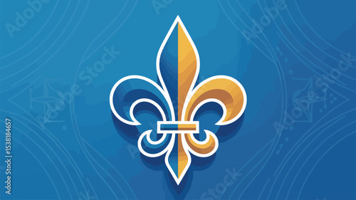 Elegant Fleur de Lis Symbol for Saint Jean Baptiste Day Celebration
