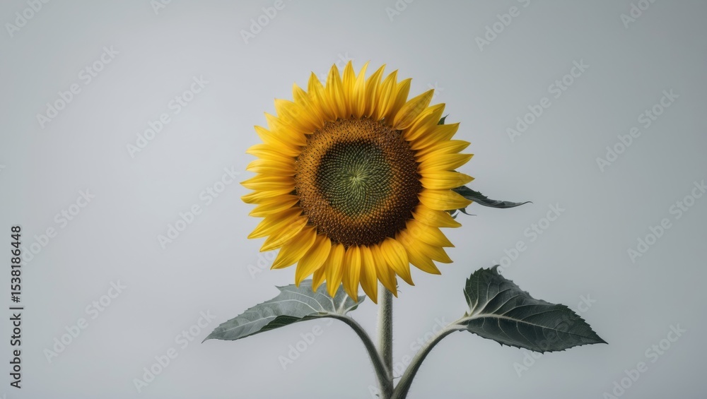 Obraz premium A beautiful yellow sunflower isolated on white background.