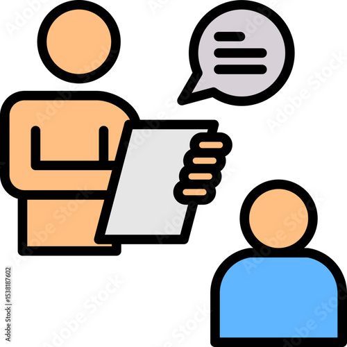 Interview lineal color icon