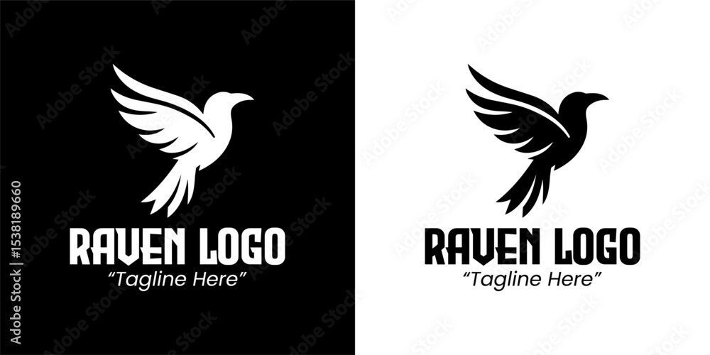 Obraz premium Stylish and Professional Raven Logo Design for Company Branding