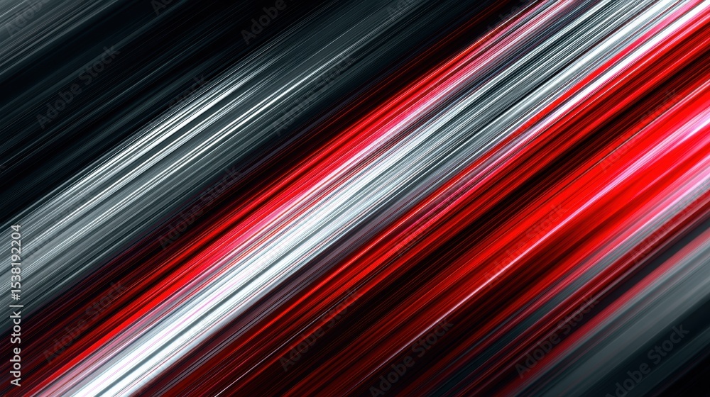 Fototapeta premium Dynamic Diagonal Stripes in Red, White, and Black