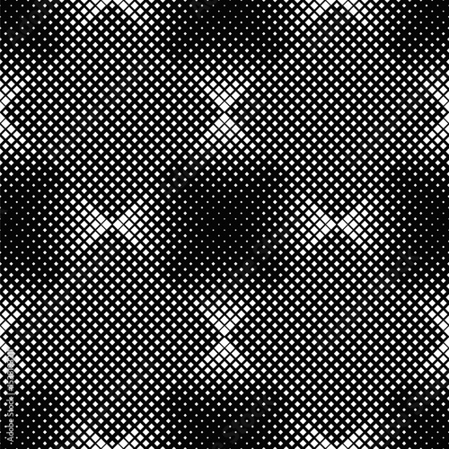 Black and white seamless square pattern background design - monochrome vector illustration