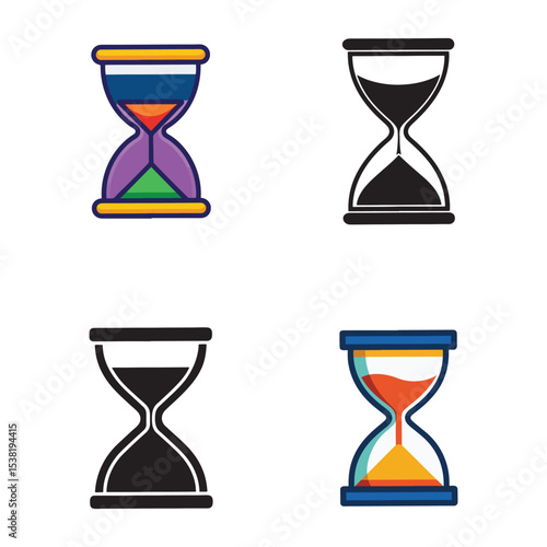 Hourglass Icons Time Management, Deadline, Sand Timer, Vector Graphics, and More