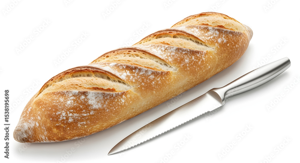 Crispy Baguette with a Serrated Bread Knife Crispy Baguette with a Serrated Bread Knife