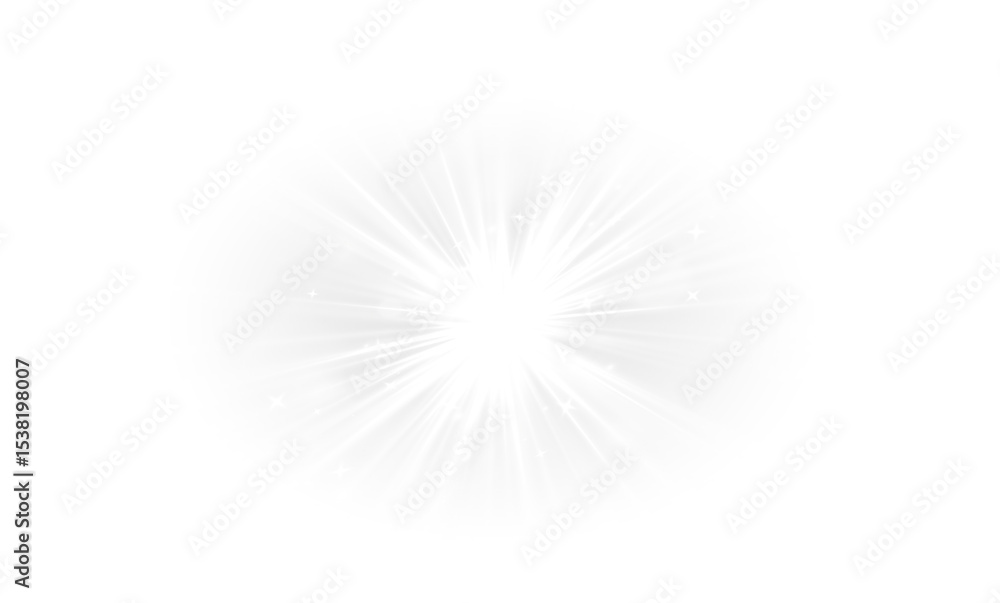 Fototapeta premium Sunlight and lens flare with star burst, glow lines, laser beams, glitter sparkles