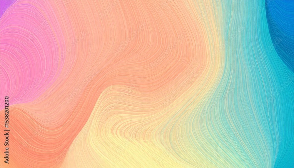 Fototapeta premium Peach Teal Lavender Summer Wave Art