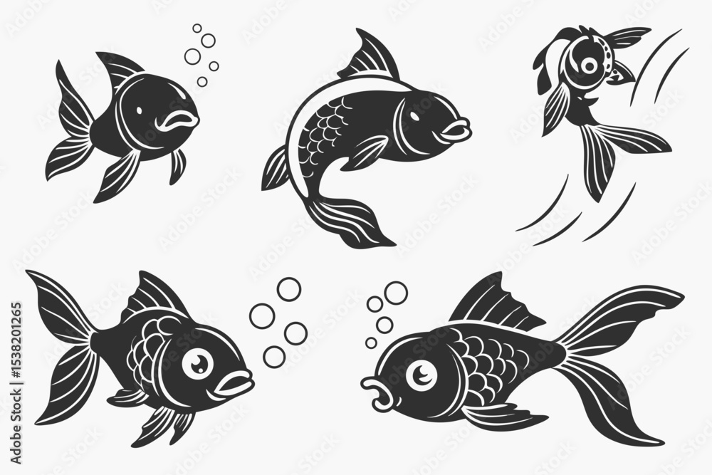 Naklejka premium set of fish