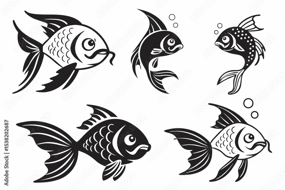 Naklejka premium set of fishes