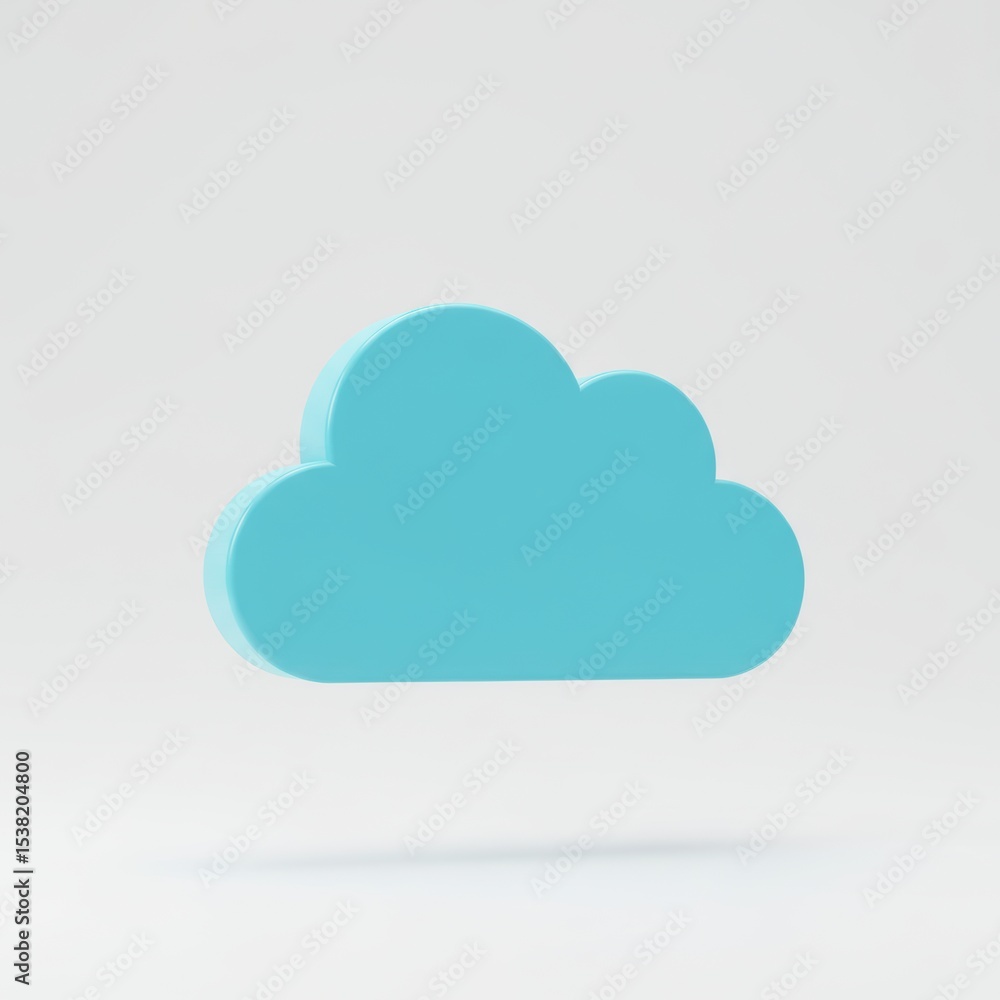 3D Cloud Icon on White 3D Cloud Icon on White