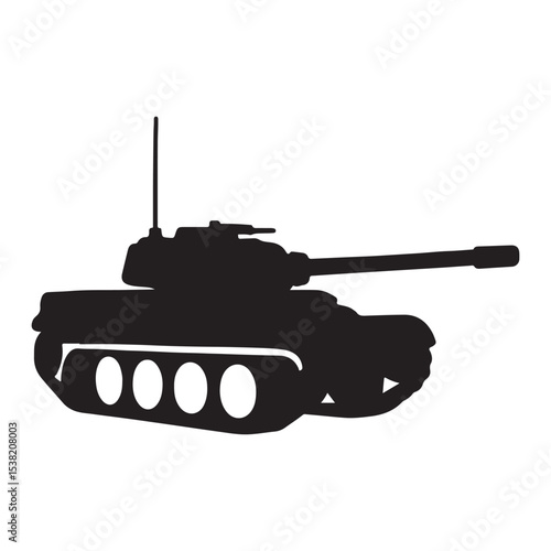 Isolated heavy military battle tank vector illustration