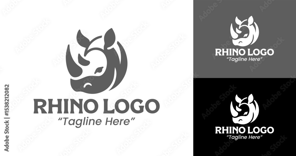 Professional Rhino Logo Design for Business Branding and Marketing Professional Rhino Logo Design for Business Branding and Marketing
