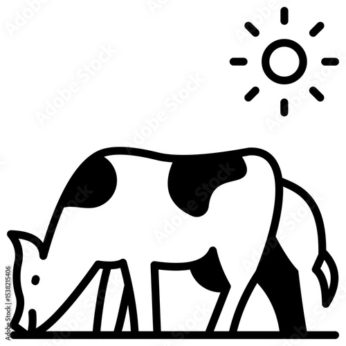 Cow outline mixed icon
