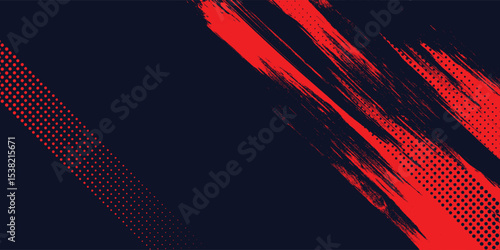 Red halftone dots blue color pattern gradient grunge texture background. Dot pop art comic sport style  sport background