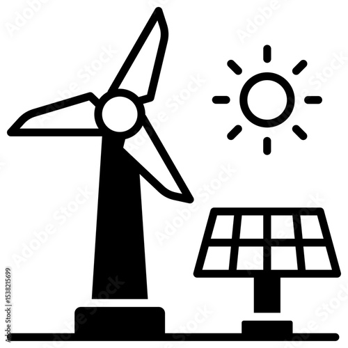 Windmill glyph mixed icon