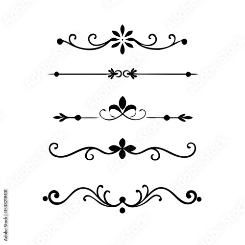  Decorative simple divider. Text dividers retro minimal line separators, Vector isolated geometric wedding card heart separator elements set. Text dividers. . Hand drawn vector illustration.