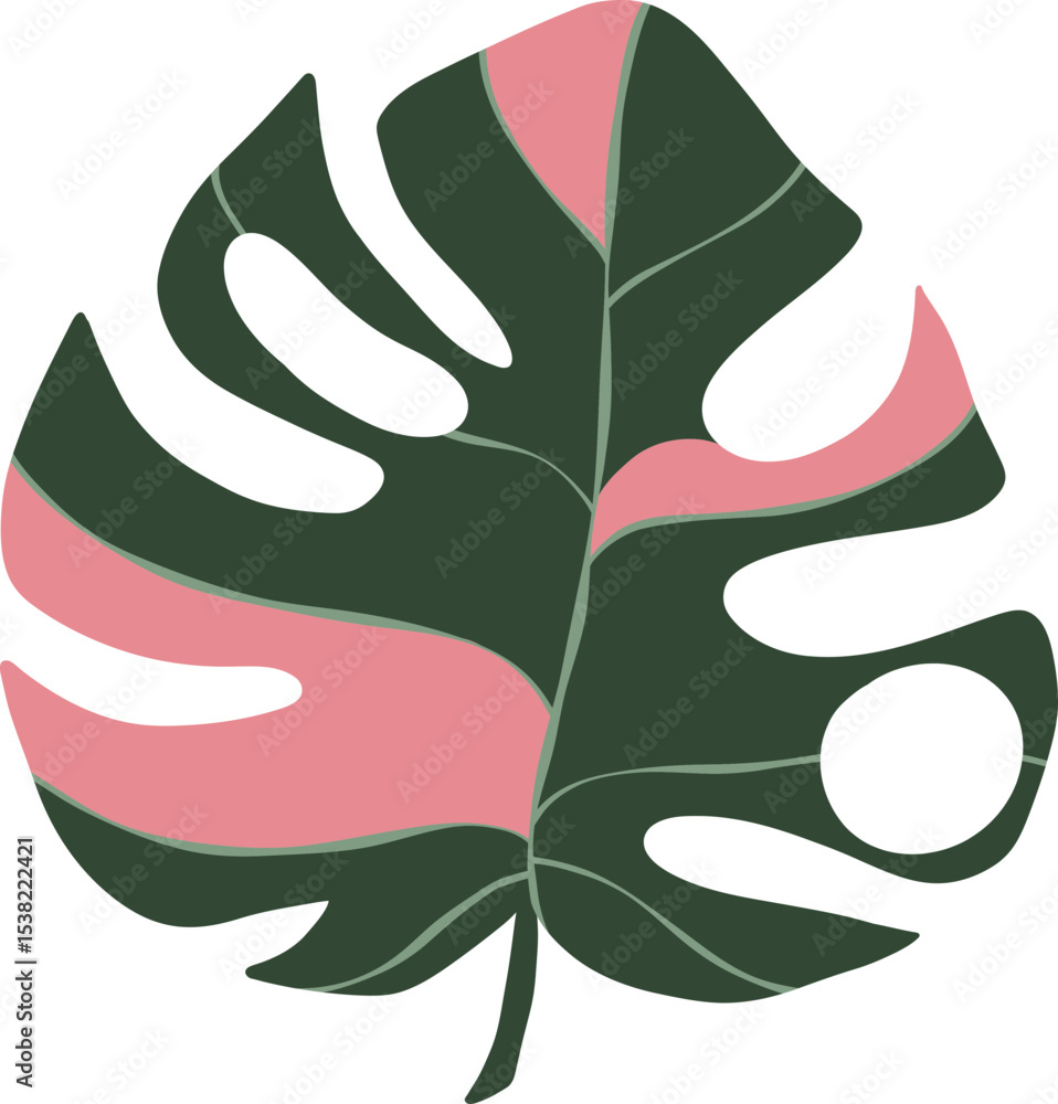 Obraz premium Monstera Leaf Illustration