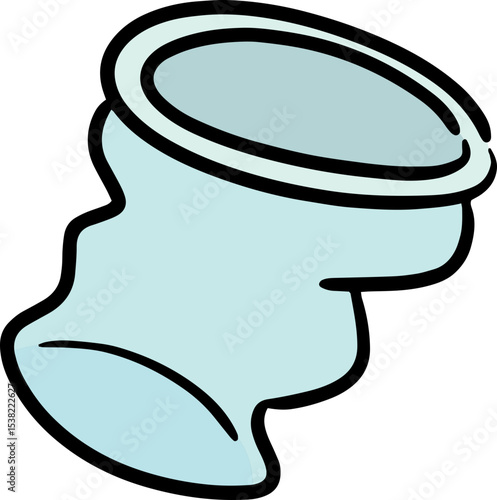 Illustration of dented plastic cup
