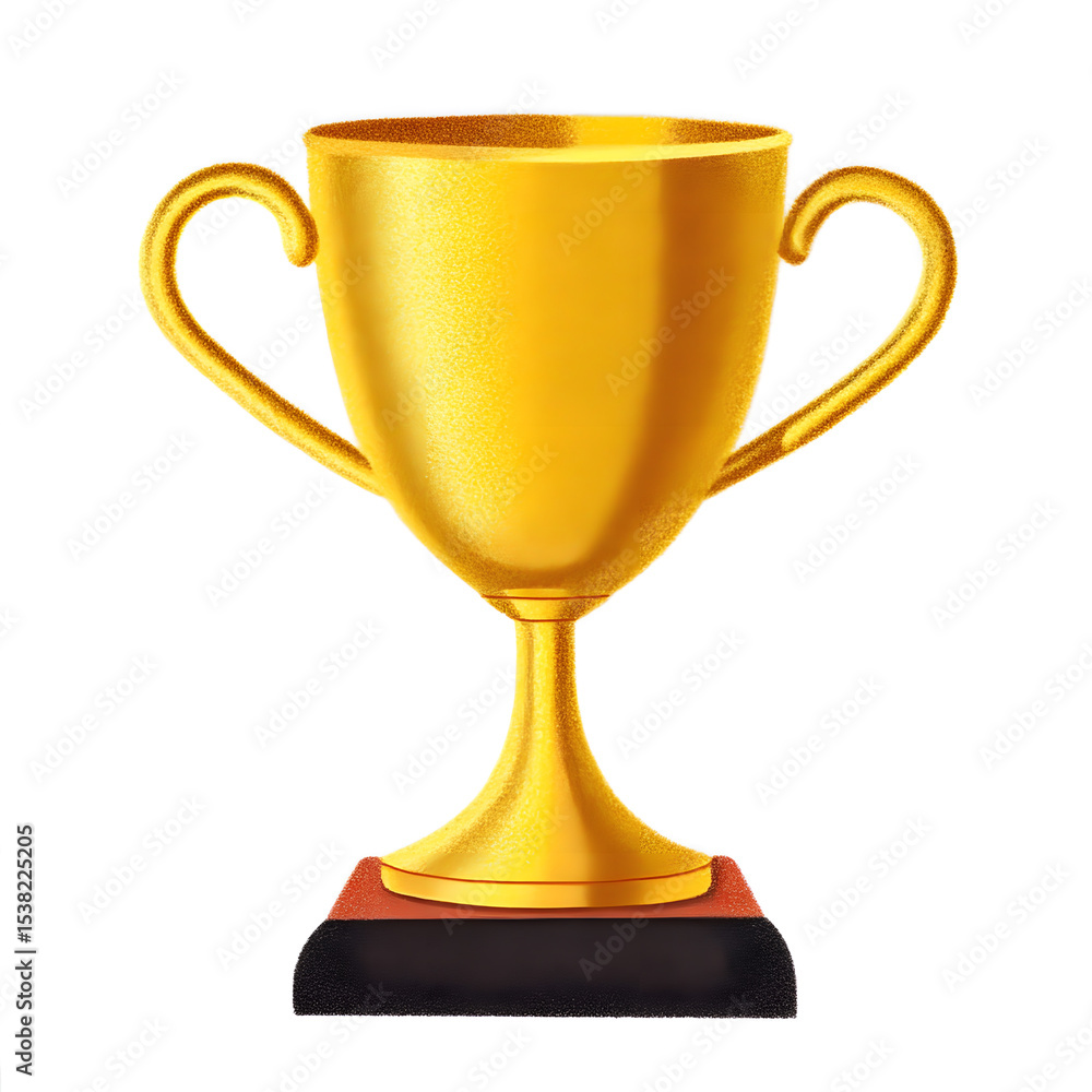Gold Stipple Effect Trophy Illustration Isolated On White Gold Stipple Effect Trophy Illustration Isolated On White